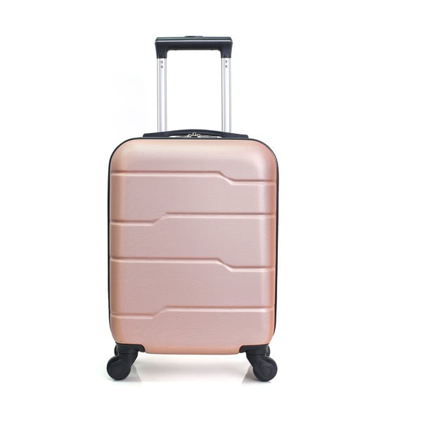 Růžovo-béžový cestovní kufr na kolečkách Hero Santiago, 30 l