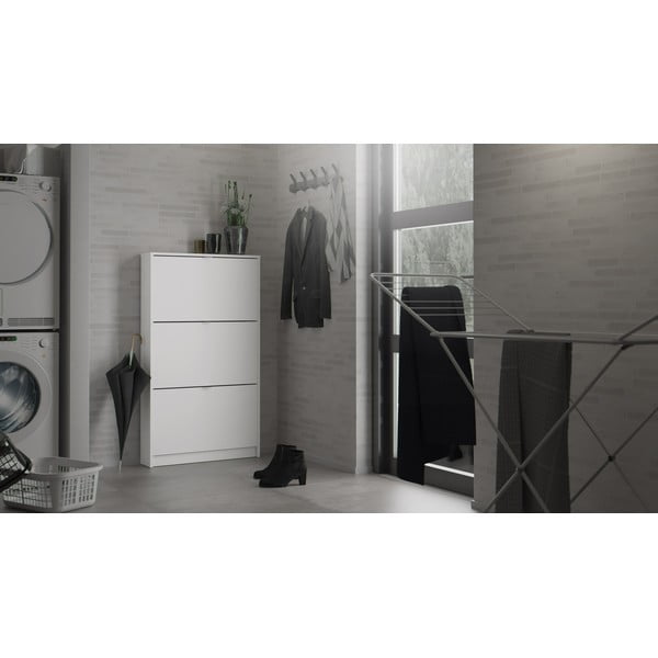 Bílý výklopný botník Shoes – Tvilum-image-1