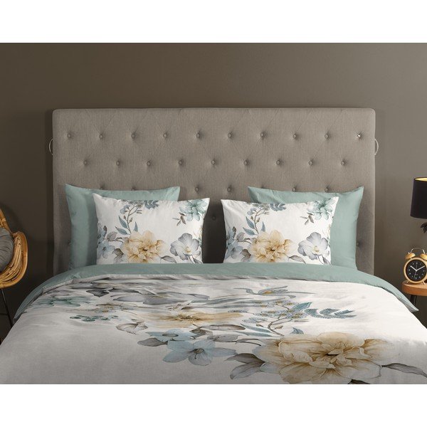 Zelené/krémové bavlněné povlečení na jednolůžko/prodloužené 140x220 cm Celina – Good Morning-image-2