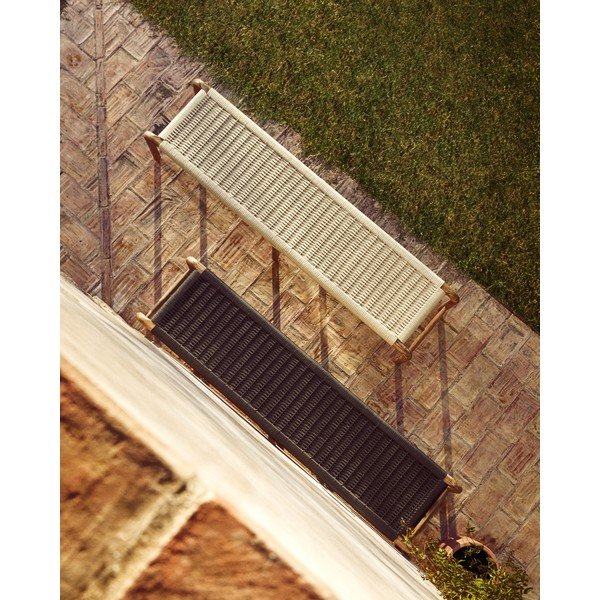 Béžová/v přírodní barvě dřevěná zahradní lavice Alipa – Kave Home-image-3