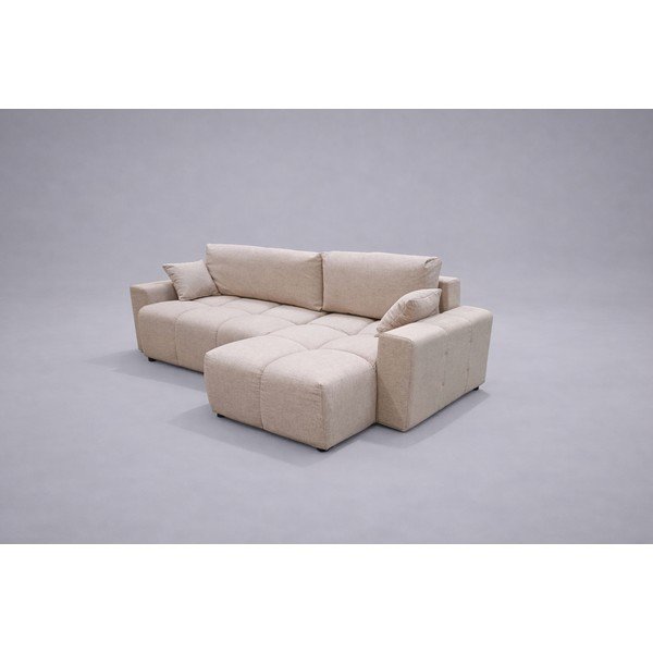 Béžová rozkládací/s úložným prostorem rohová pohovka Luki - II. jakost – Ropez-image-2