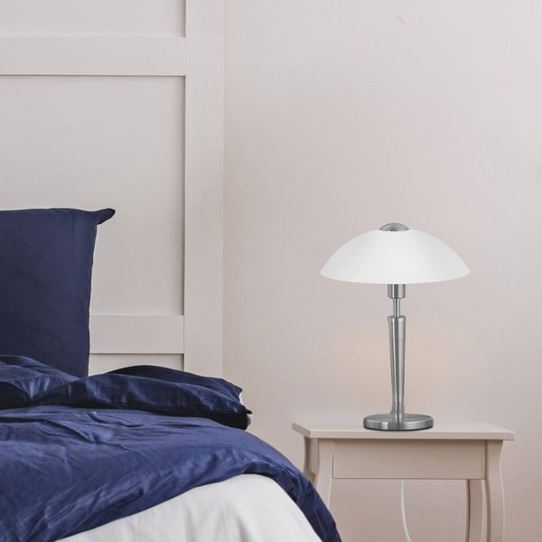 Šedá stmívatelná stolní lampa se skleněným stínidlem (výška 35 cm) SOLO 1 – EGLO-image-1