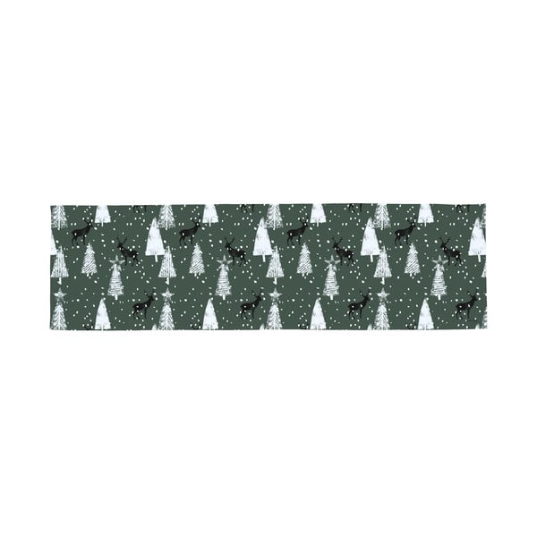 Bavlněný běhoun na stůl s vánočním motivem 40x140 cm Deer in the Forest – Butter Kings