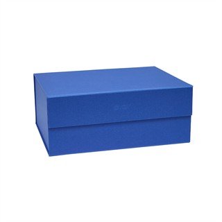 Modrý kartonový úložný box s víkem 33x25x15 cm Hako – OYOY Living Design