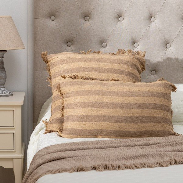 Dekorační polštář s příměsí juty 45x45 cm Stripes – Ixia-image-1