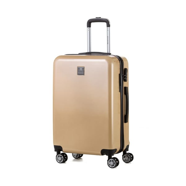 Cestovní kufr ve zlaté barvě se sadou nálepek Berenice Stickers, 71 l
