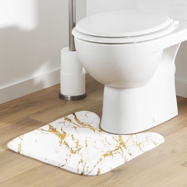 Bílá/ve zlaté barvě koupelnová předložka 45x45 cm Aquamarbre – douceur d'intérieur-image-1