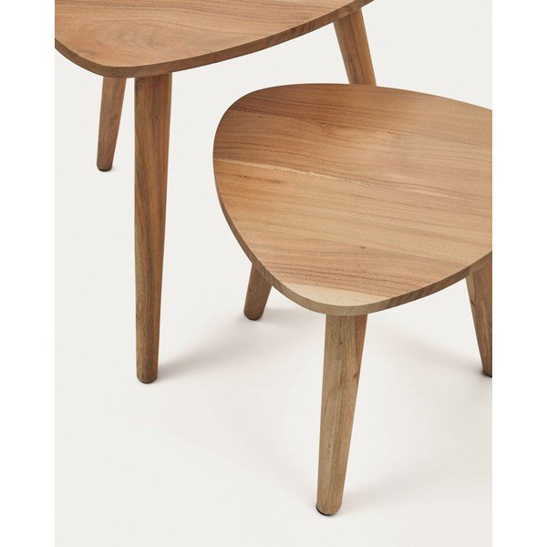 Odkládací stolky v sadě 2 ks z masivu akácie 60x61 cm Duvani – Kave Home-image-3