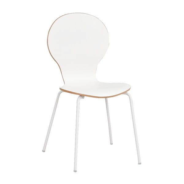 Bílá jídelní židle s hnědými prvky Rowico Fusion