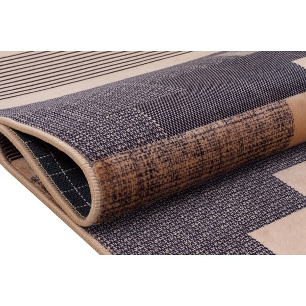 Hnědo-béžový pratelný koberec běhoun 300x100 cm - Vitaus-image-3