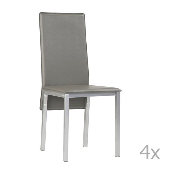Sada 4 šedých jídelních židlí Pondecor Silvestre