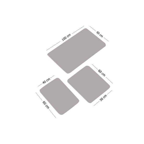 Hnědo-krémové koupelnové předložky v sadě 3 ks 100x60 cm – Foutastic-image-3