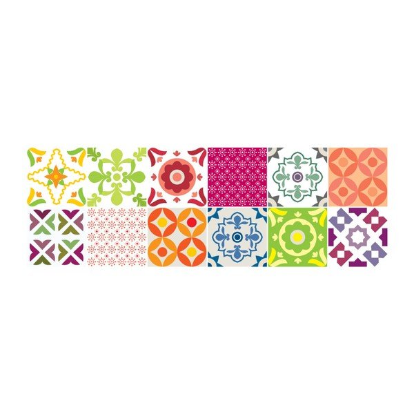 Sada 12 nástěnných samolepek Ambiance Wall Decals Elegant Tiles, 10 x 10 cm-image-2