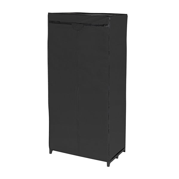 Černá látková šatní skříň 75x160 cm Deep - Wenko-image-1