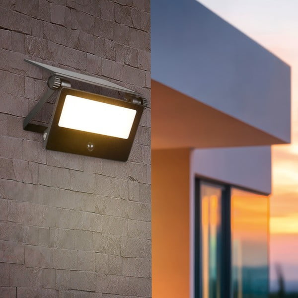 LED nástěnné solární venkovní svítidlo se senzorem pohybu (výška 15,5 cm) Moura – Trio-image-1