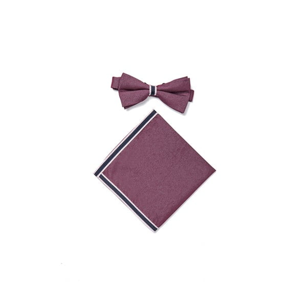 Set motýlku a kapesníčku Deep Rose-image-1