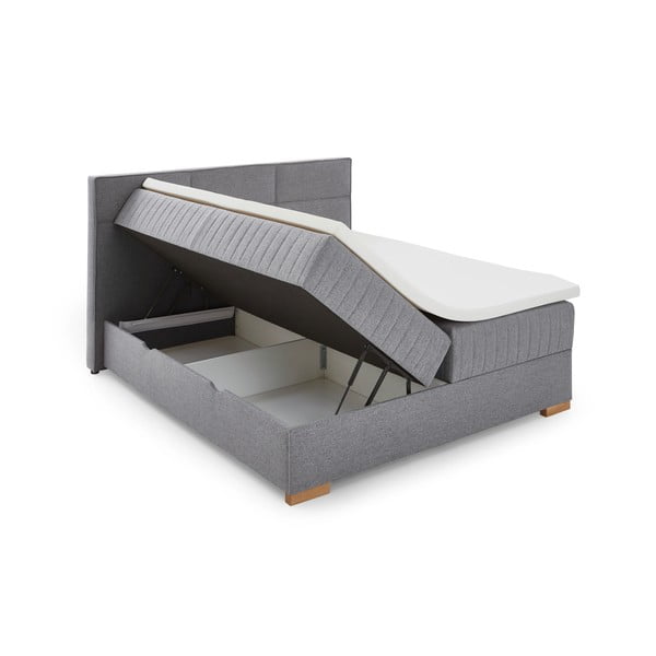 Šedá boxspring postel s úložným prostorem 160x200 cm Tambo – Meise Möbel-image-2