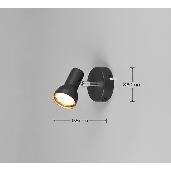 Černé bodové svítidlo ø 8 cm Cantar – Reality-image-4