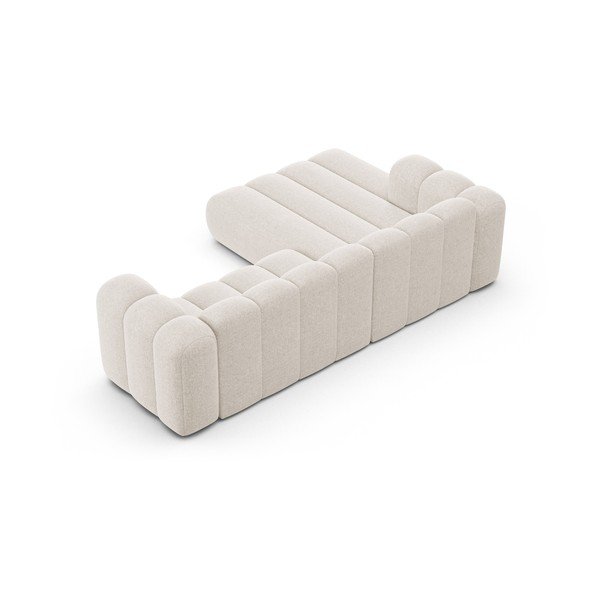 Krémová žinylková rohová pohovka (levý roh/s lenoškou) Lupine – Micadoni -image-3