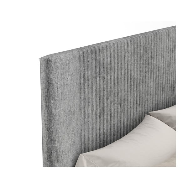 Šedá čalouněná dvoulůžková postel s úložným prostorem s roštem 140x200 cm Etero – Maison de Rêve-image-3