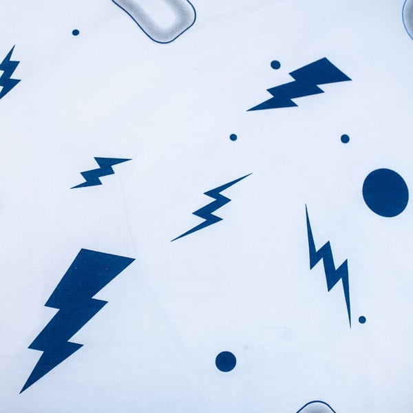 Bílo-modré bavlněné dětské povlečení na jednolůžko 140x200 cm Game over  – Jerry Fabrics-image-4