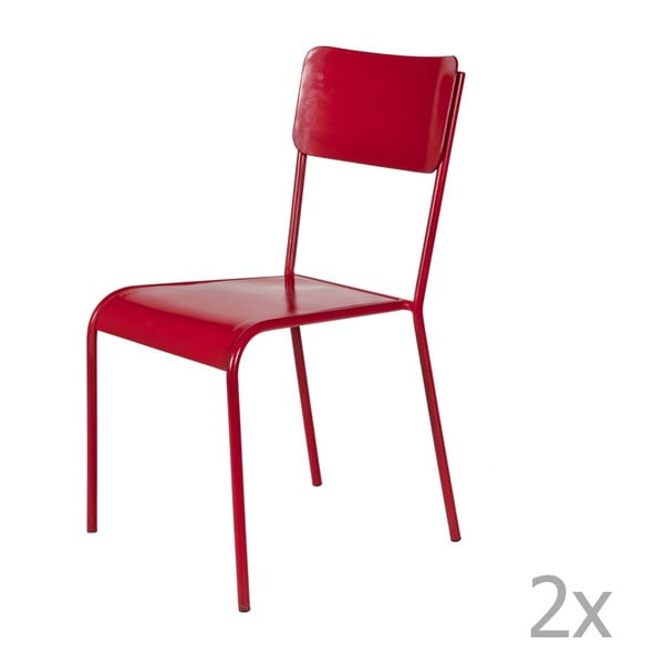 Sada 2 červených židlí Airman