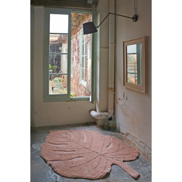 Růžový pratelný ručně tkaný bavlněný dětský koberec 120x180 cm Monstera Vintage Nude – Lorena Canals-image-4