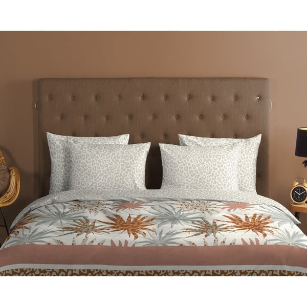 Bílo-světle šedé bavlněné povlečení na jednolůžko 140x200 cm – Good Morning-image-2