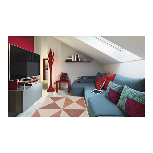 Béžovo-oranžový venkovní koberec Floorita Geo, 160 x 230 cm-image-3