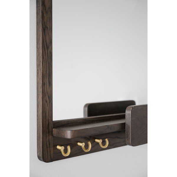 Nástěnné zrcadlo s poličkou  s dřevěným rámem 45x60 cm Inverness - Rowico-image-4