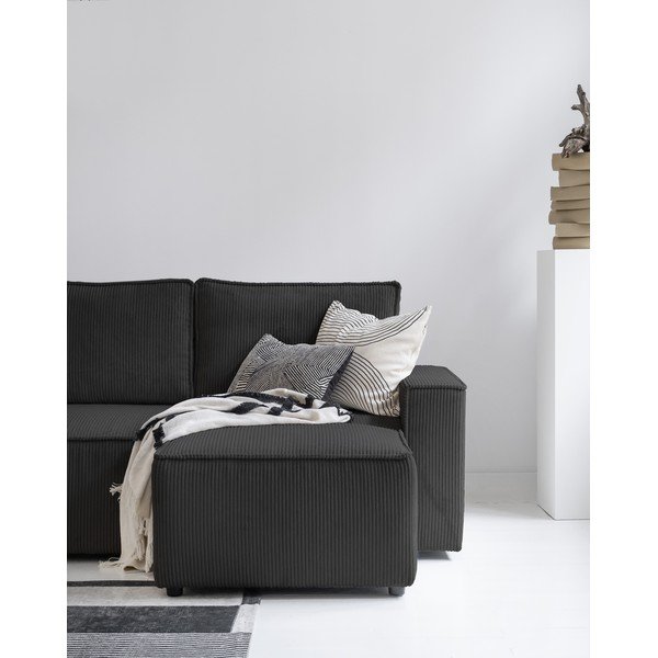 Antracitová manšestrová rozkládací rohová pohovka (variabilní) Brave Dave – Miuform-image-4