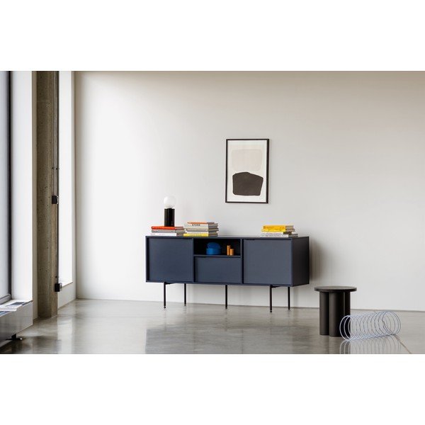 Tmavě modrý TV stolek 180x79x50 cm Bau – noo.ma-image-1