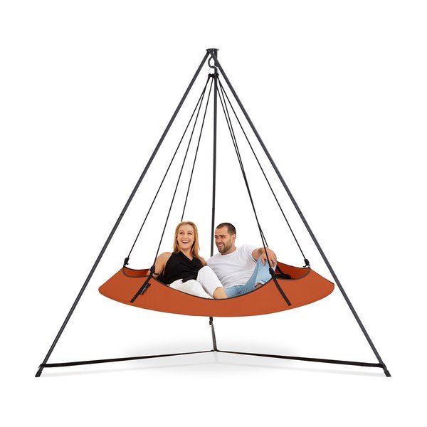 Oranžová zahradní houpačka se stojanem – Hangout Pod-image-2