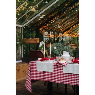 Lněná zástěra Red Gingham – Linen Tales