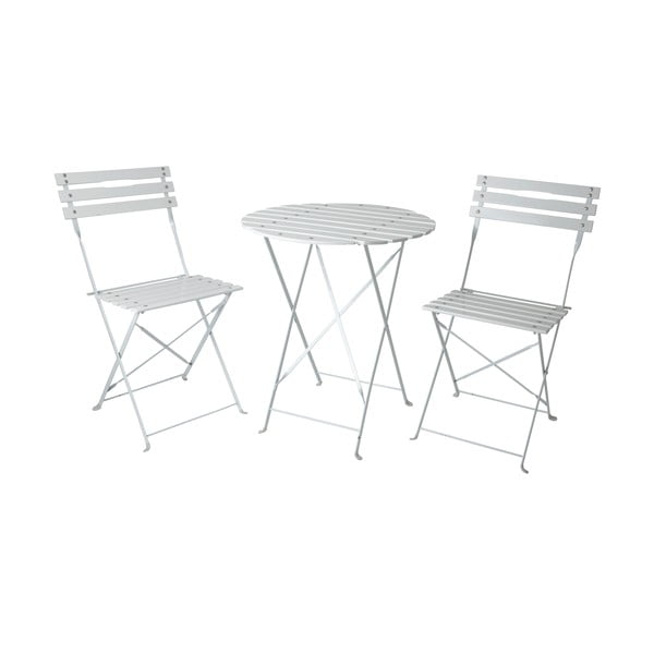 Zahradní posezení (stolek, 2 židle), bílé