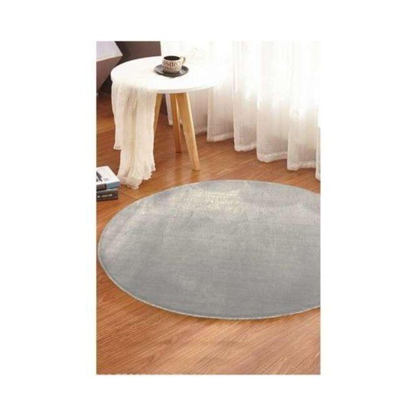 Světle šedý pratelný kulatý koberec ø 120 cm Pelush Grey – Mila Home-image-1