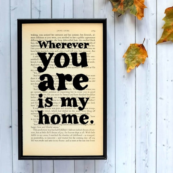 Plakát v dřevěném rámu Jane Eyre Wherever You Are