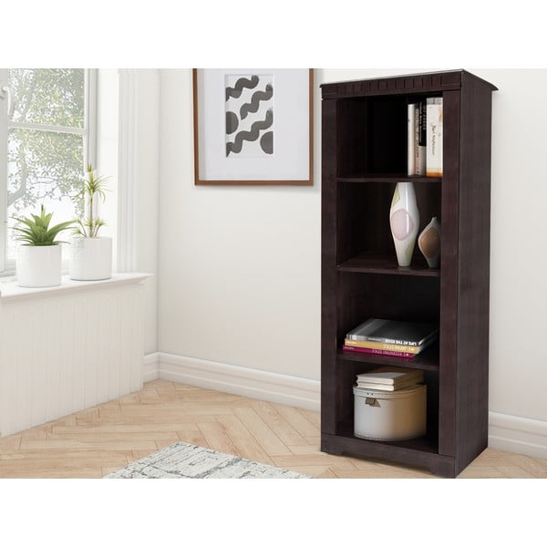 Hnědá knihovna z borovicového dřeva 50x135 cm Cubrix – Støraa-image-1