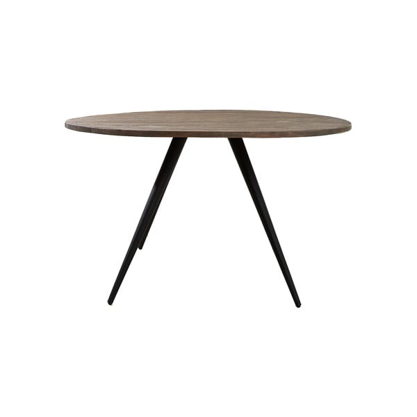 Kulatý jídelní stůl v černé a tmavě hnědé barvě s deskou z akácie ø 140 cm Turi – Light & Living