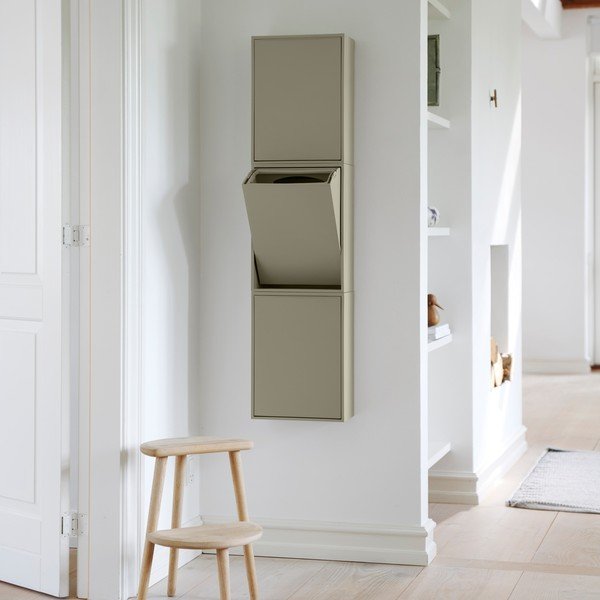 Šedozelený odpadkový koš na tříděný odpad/nástěnný z recyklovaného plastu Recycling Box – ReCollector-image-1