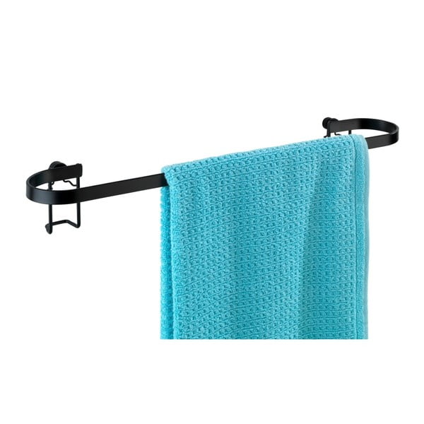 Černý nástěnný stojan na ručníky Wenko Classic Plus-image-3