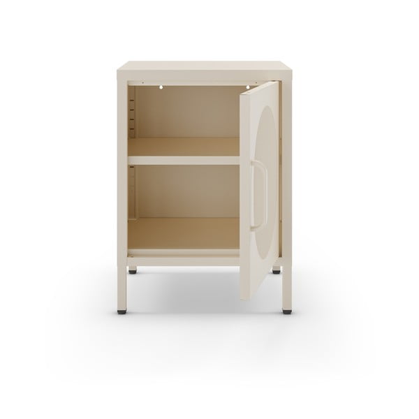 Krémový kovový noční stolek Diora – Marckeric-image-3