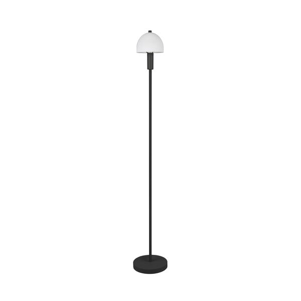 Černá stojací lampa se skleněným stínidlem (výška 120 cm) Glenn – Trio