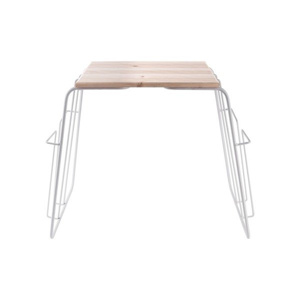 Bílý odkládací stolek s možností uložení časopisů Leitmotiv Wired-image-1