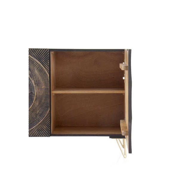 Černá nízká komoda z mangového dřeva 160x75 cm Mango – Geese-image-4