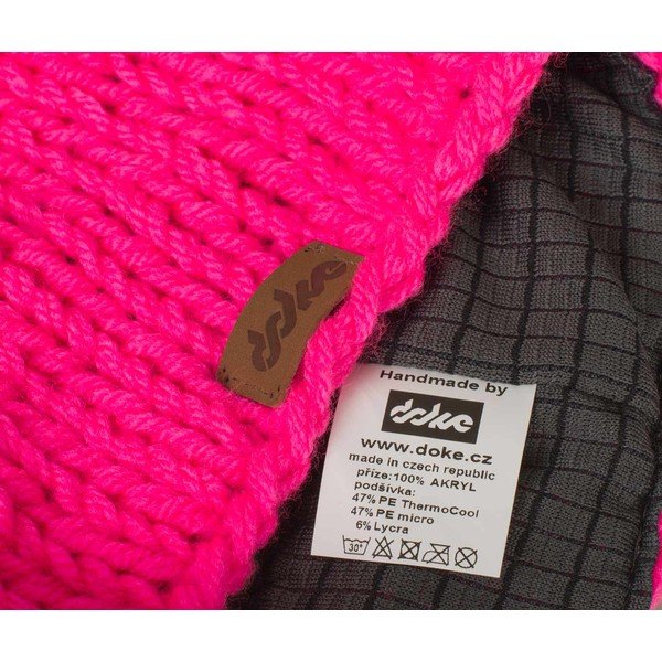 Ručně pletená čepice DOKE Pink Beanie-image-2
