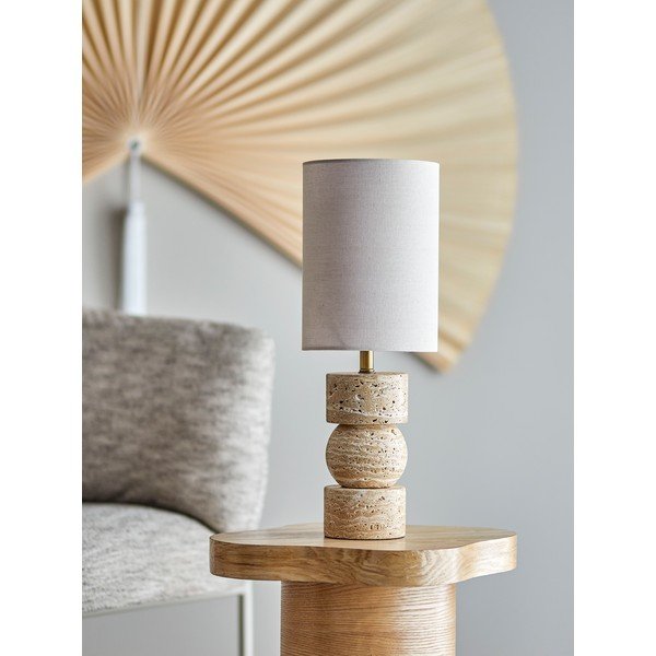 Kamenná stolní lampa v přírodní barvě s textilním stínidlem (výška 53 cm) Marci – Bloomingville-image-1