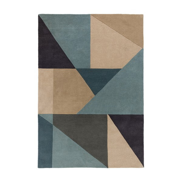 Modro-béžový vlněný koberec 170x120 cm Arlo Harper - Flair Rugs