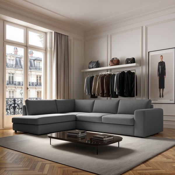 Šedá rohová pohovka (levý roh/do L) Baga – Rodier-image-1