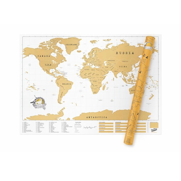 Seškrabávací mapa světa Luckies of London Original XL